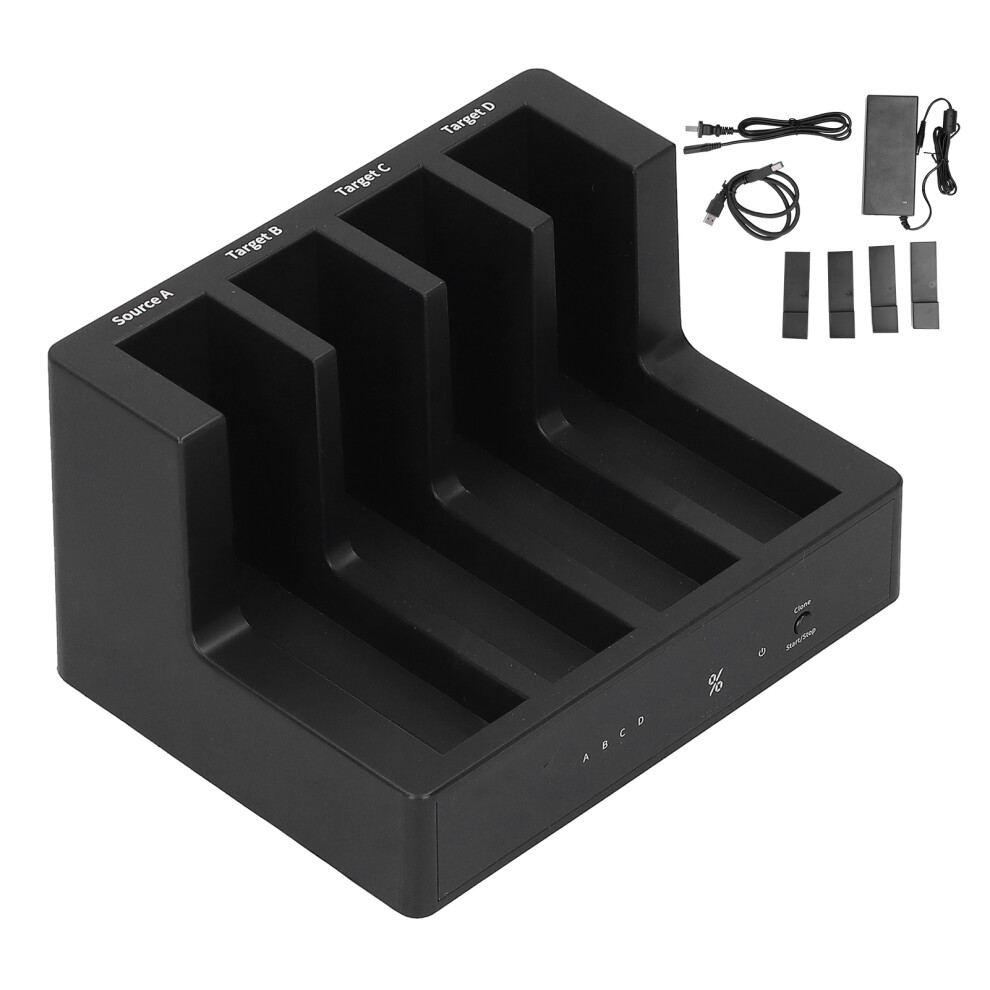 Ssd Hdd Storage Enclosure Plug And Play Four Bay Support Sata Hard Drive Transfer Rate Offline Disk Copy With Led Indicators And Buzzer Alarm For Pc 9773935664067