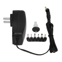 Adaptador de energia CA/CC universal compacto, carregador CA/CC com comutação de múltiplas voltagens e porta USB para pequenos eletrônicos