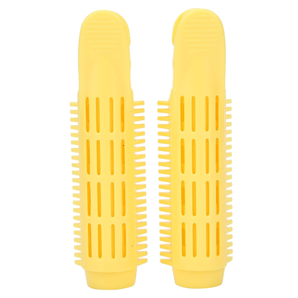 2pcs Hair Curler Clip No Heat Hair Roller Fast Styling with Secure Combtooth Grip Yellow