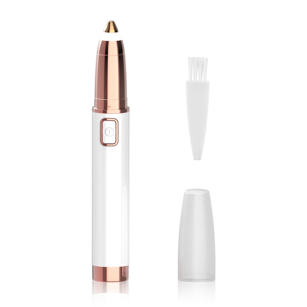 Light/White Electric Eyebrow Trimmer For Women With Led Â Painless Facial Hair Remover For Eyebrows, Nose, Chin, Upper Lip And Bikini (White)