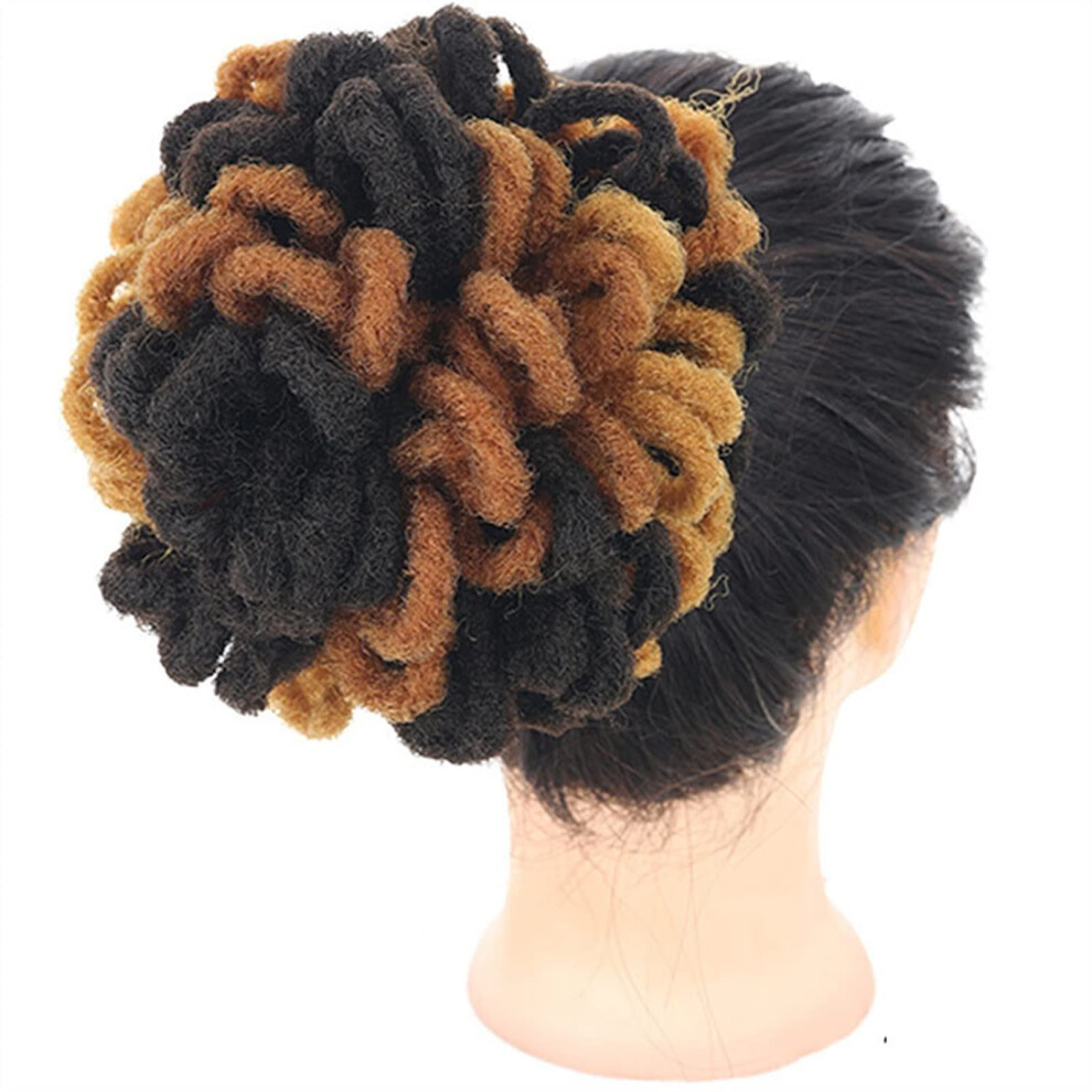 Unisex Black Braided Ponytail Hairpiece Synthetic Drawstring Bun Hair Extension Y261 For Women