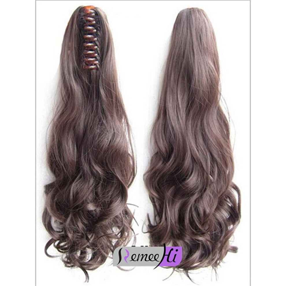 Unisex 613 Bleach Blonde Human Hair Ponytail Extension Body Wave Remy Clip 18 Inch Instant Volume