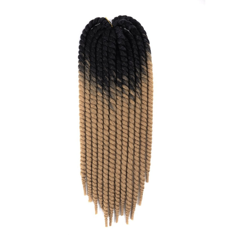 Unisex Brown Crochet Braiding Hair 22 Inch Ombre Prelooped Havana Mambo Twist Extensions 1B To Light