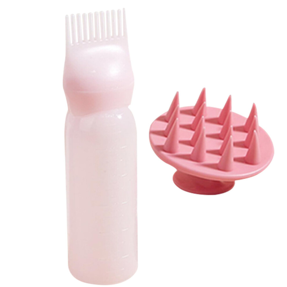 Hair Oil Applicator Bottle with Root Comb, 2pcs 160ml, Reusable Hair Dye Tool with Silicone Scalp Scrubber