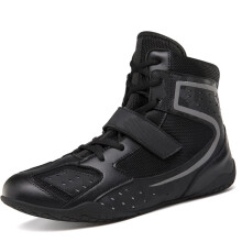 Men's Boxing Shoes Lightweight Wrestling Boots for Training & Fitness Black UK 9 Men / UK 10 Women