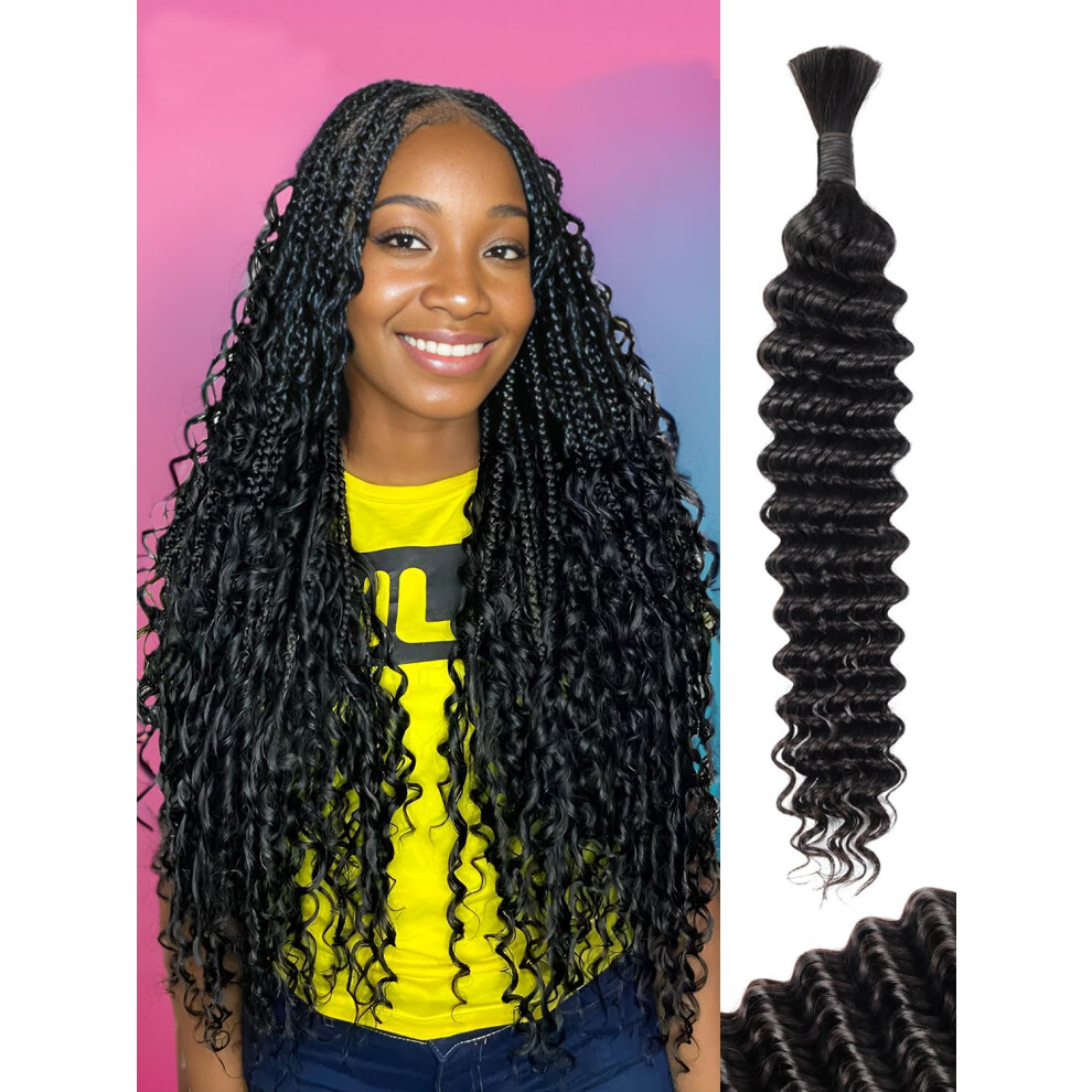 Unisex Deep Water Wave Human Braiding Hair 83 Inch Brazilian Virgin Extensions For Boho Braids Wet And Wavy