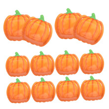 20pcs Halloween Pumpkin Dinner Plates Oval Paper Serving Dishes for Party Decor Orange