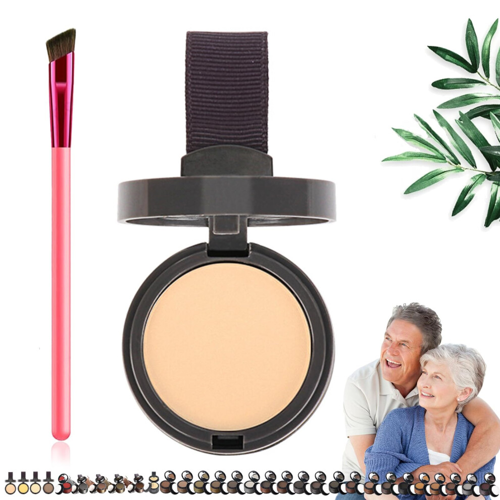 Orange Hair Root Touch Up Powder For Gray Coverage, Waterproof Hairline Powder Almond With Puff