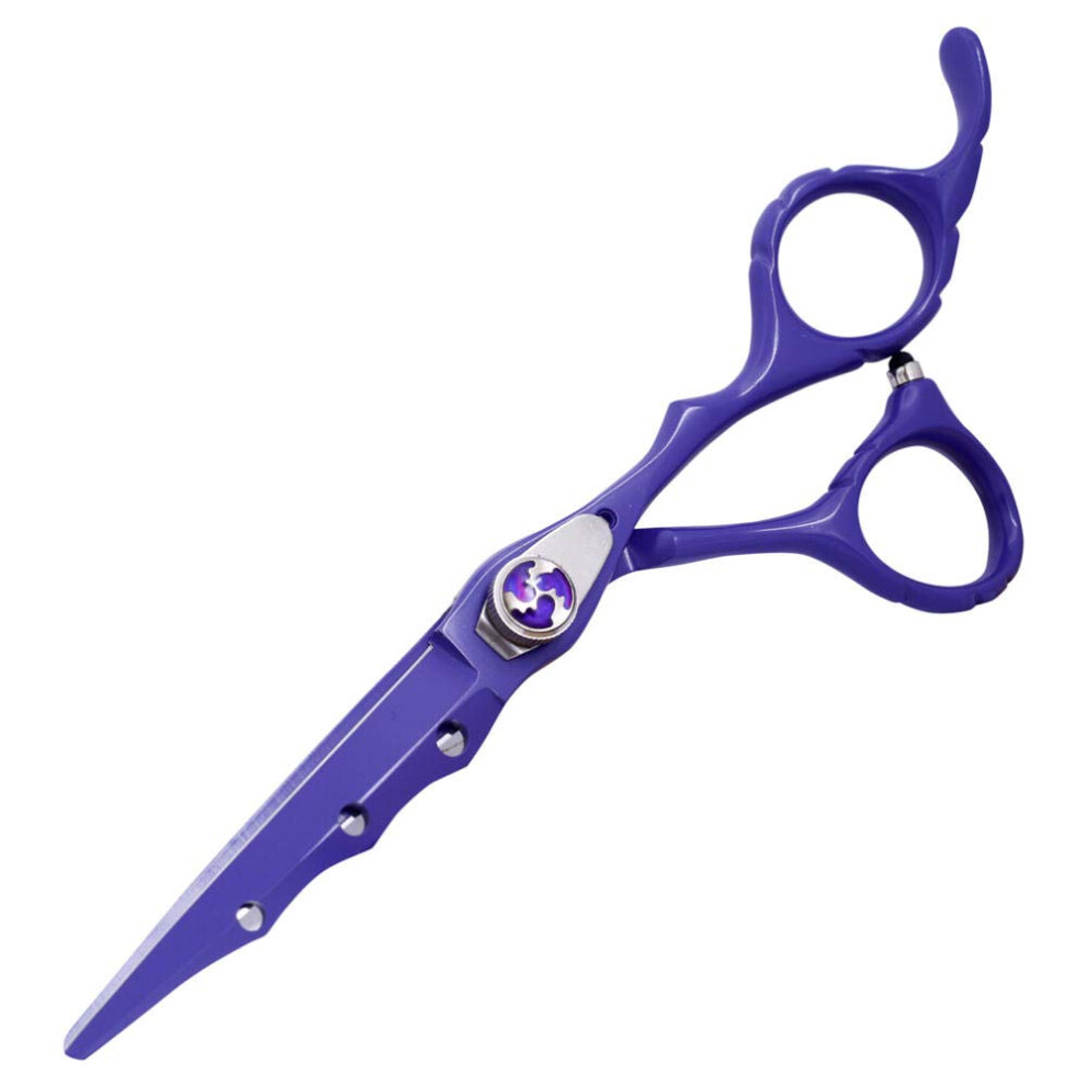 Purple Hairdressing Scissors With Ergonomic Grip, Stainless Steel Cutting And Thinning Shears