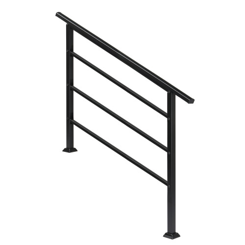Wrought Iron Handrail For 1 to 4 Steps Adjustable Outdoor Handrail 1