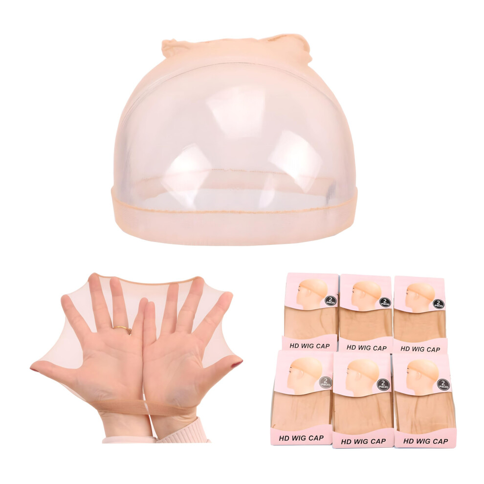 Unisex Hd Wig Cap Invisible Mesh Breathable Nylon For Lace Front Wigs Cosplay Secure Fit 3Pack/6Pcs