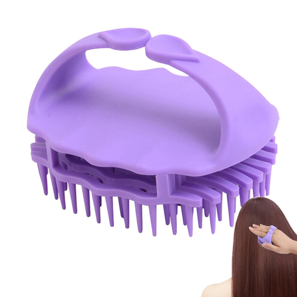 Purple Scalp Massager For Hair Growth With Silicone Shampoo Brush, Scalp Scrubber Soft Bristles