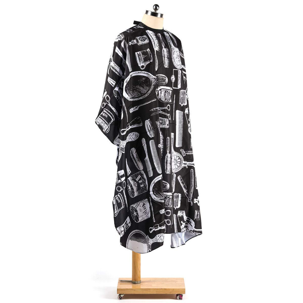 Professional Barber Cape with Adjustable Snap Closure, Large 50x60in Lightweight Nylon for Salon