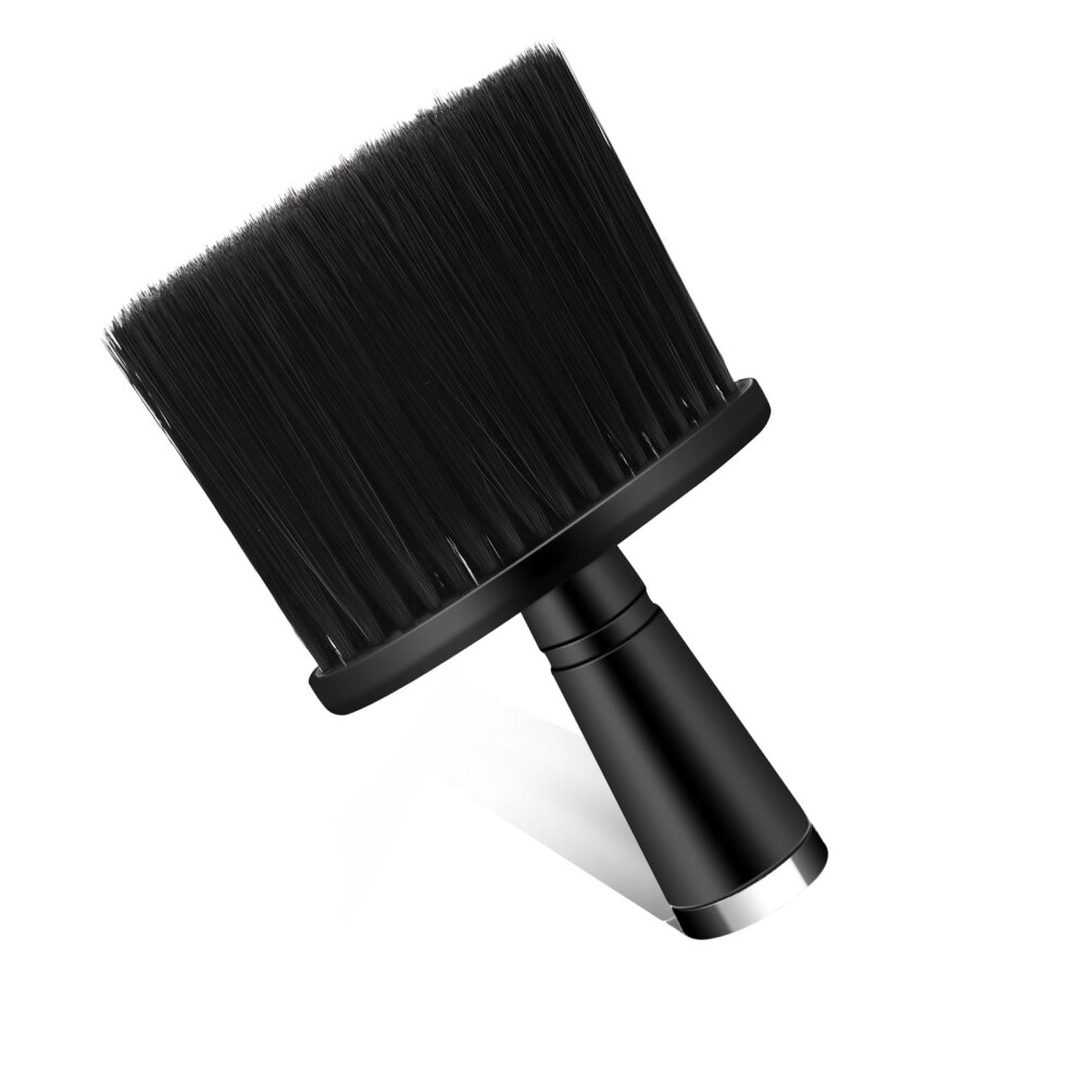 Black Barber Neck Duster Brush With Soft Nylon Bristles For Gentle Skin Contact And Efficient Hair Removal