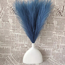 Gerich Artificial Pampas Grass Fake Reed Flower Bunch for Wedding Home Bouquet Decor (Dark Blue) 3 Pcs