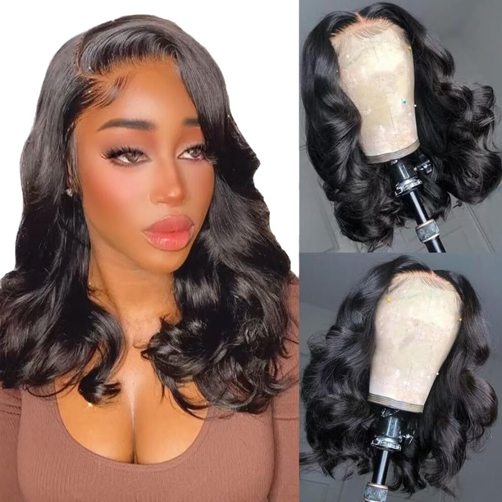Unisex Bob Wig Human Hair 13X4 Hd Lace Front, 250 Density Glueless Pre Plucked Short Bob With Baby Hair