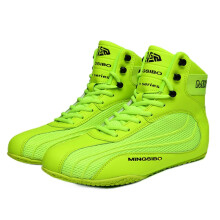 Men's Boxing Shoes Wrestling Boots with NonSlip Rubber Sole Breathable Mesh for MMA Training Green 41EU