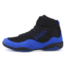 Wrestling Shoes Lightweight Boxing Boots for Men Women Kids Training Combat Competition Blue 8 UK