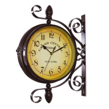 Vintage Double Sided Wall Clock 6 Inch Outdoor Garden and Living Room Décor Easy to Hang