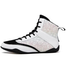 Children's Boxing Shoes Lightweight Breathable Non‑Slip for Wrestling Kickboxing Martial Arts Fitness White 41EU