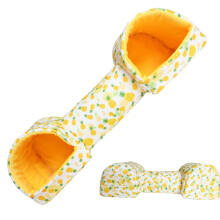 Hamster Tunnel Bed with Hideaway, AntiSlip Washable Playground for Small Pets Chinchilla Bunny Ferret Yellow