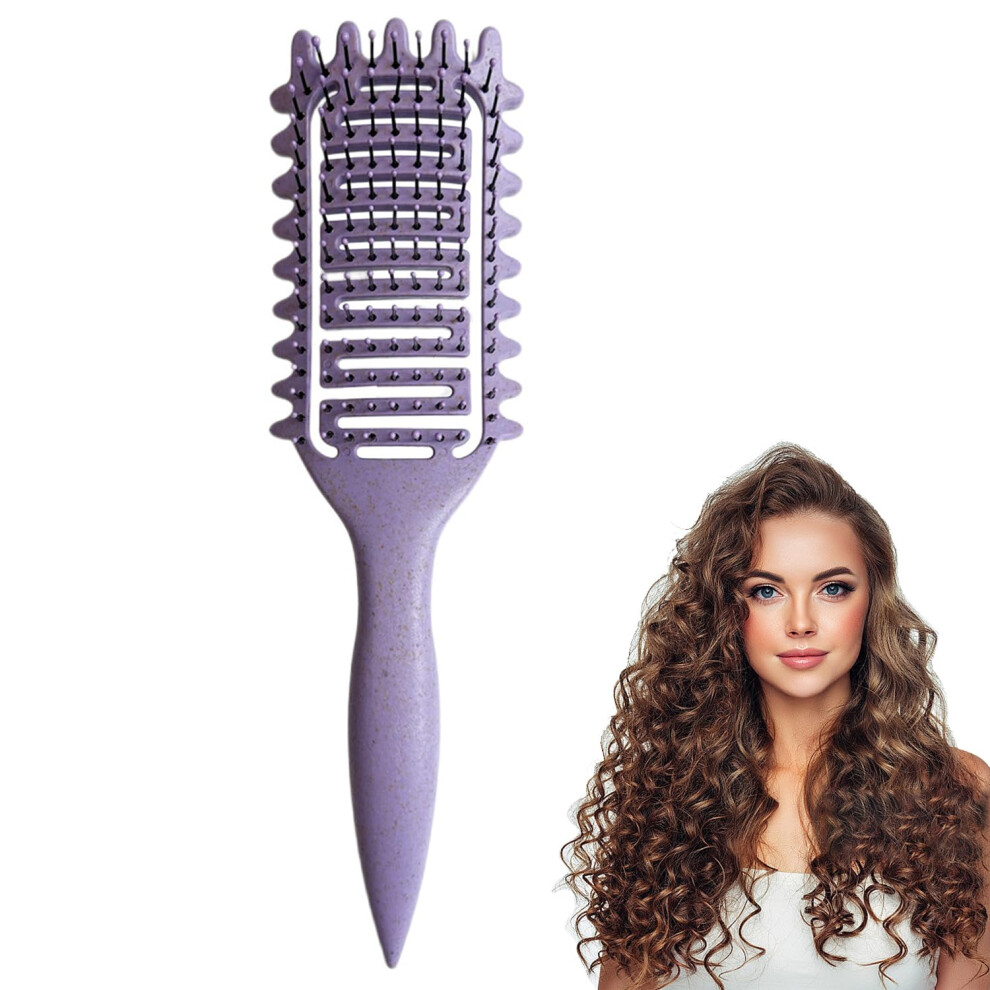 Purple Curl Defining Brush For Curly And Wavy Hair, Vented Fast Drying Detangling Brush