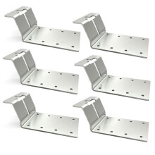 6X TPost Bracket 3 Inch Vertical Metal Fence Support for Garden, Farm or Deck Refit, Silver