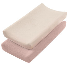 2 Pack Cotton Baby Changing Pad Covers Soft Comfortable Fit Most Pads Cream Sand Red