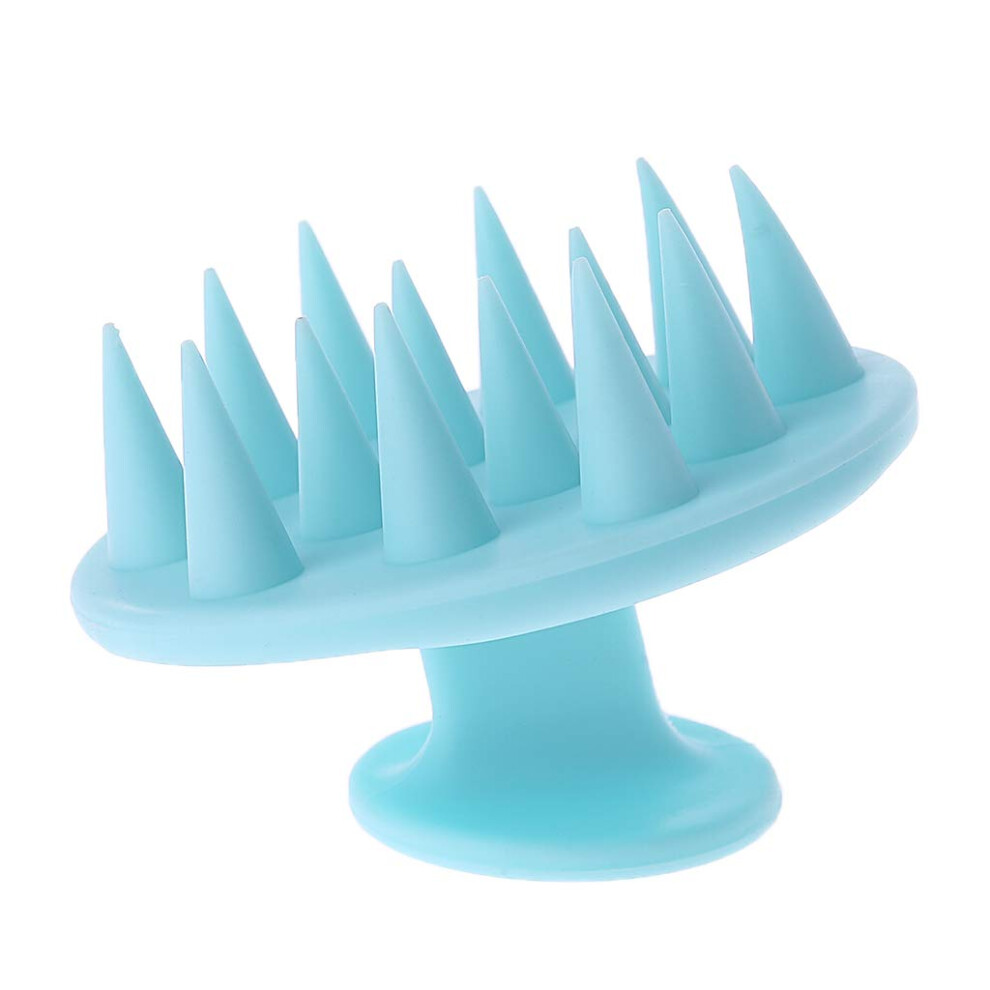 Green Scalp Massager Brush With Gentle Silicone Bristles For Hair Washing And Shampoo,