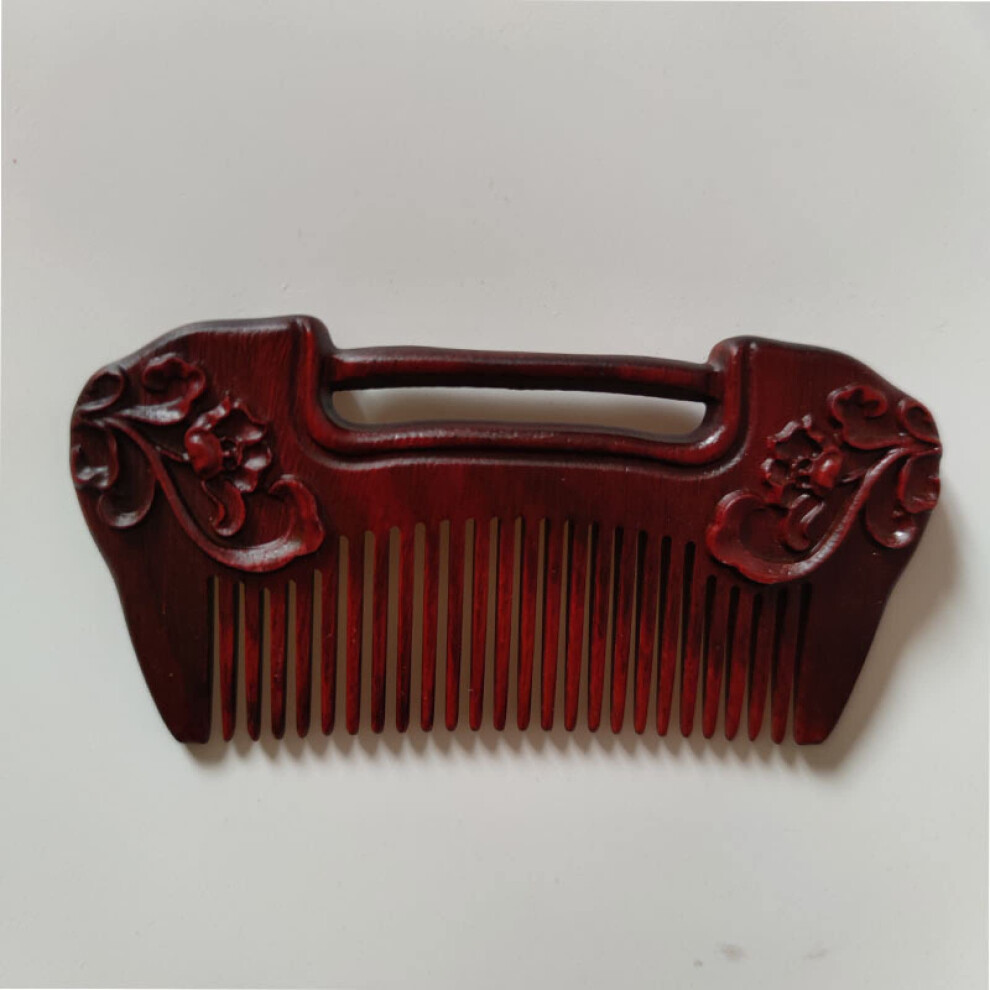Unisex Red Natural Horn Comb Handmade Sandalwood For Gentle Detangling And Anti Static Smooth Hair
