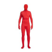 Lange body legging 170 cm rood met ritssluiting aan de achterkant, elastisch en comfortabel