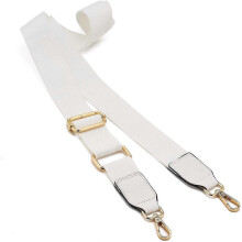 Schouderband, wit, 3,8 cm breed, verstelbare lengte, comfortabel, draagkrachtig canvasmateriaal.