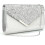 Γυναικεία τσάντα τσαντάκι ασημί 24x14.5x6cm 230g με κρυφό κούμπωμα, κομψή τσάντα πάρτι 1