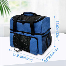 Bowlingtas, 1 bal 1 schoen model, polyester materiaal + houten ballenrek + zijvak