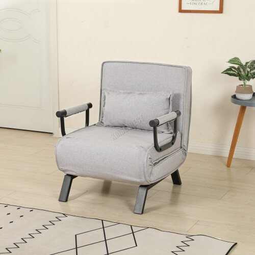 Westwood Versatile Convert Single Sofa Bed 4-in-1 6-Position 85 Sleeper Recliner L-Grey