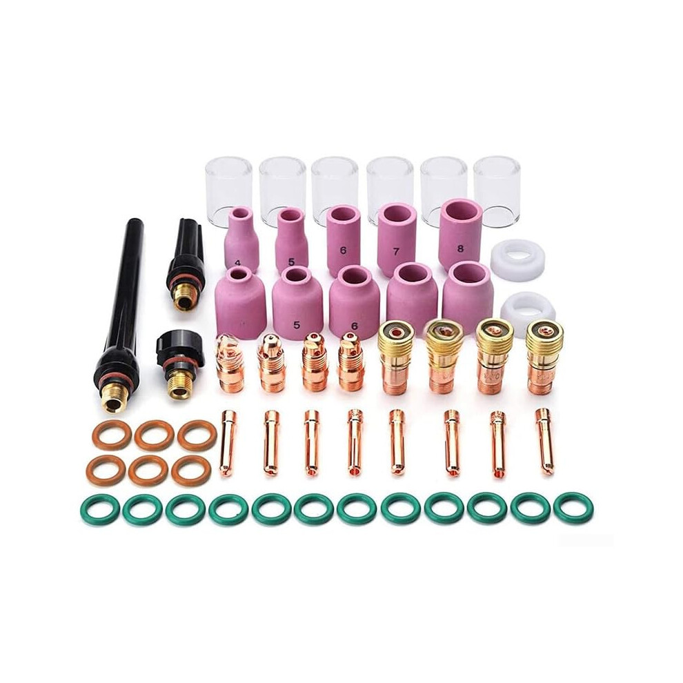 Mig Tig Welding Accessories Set 55Pcs Copper Nozzle Contact Tip Diffuser Kit For Argon Torch 9164114968272