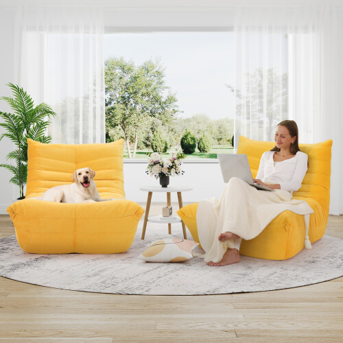 Movable Single Lazy Sofa, Soft Comfortable Couch for Home Relaxation 2
