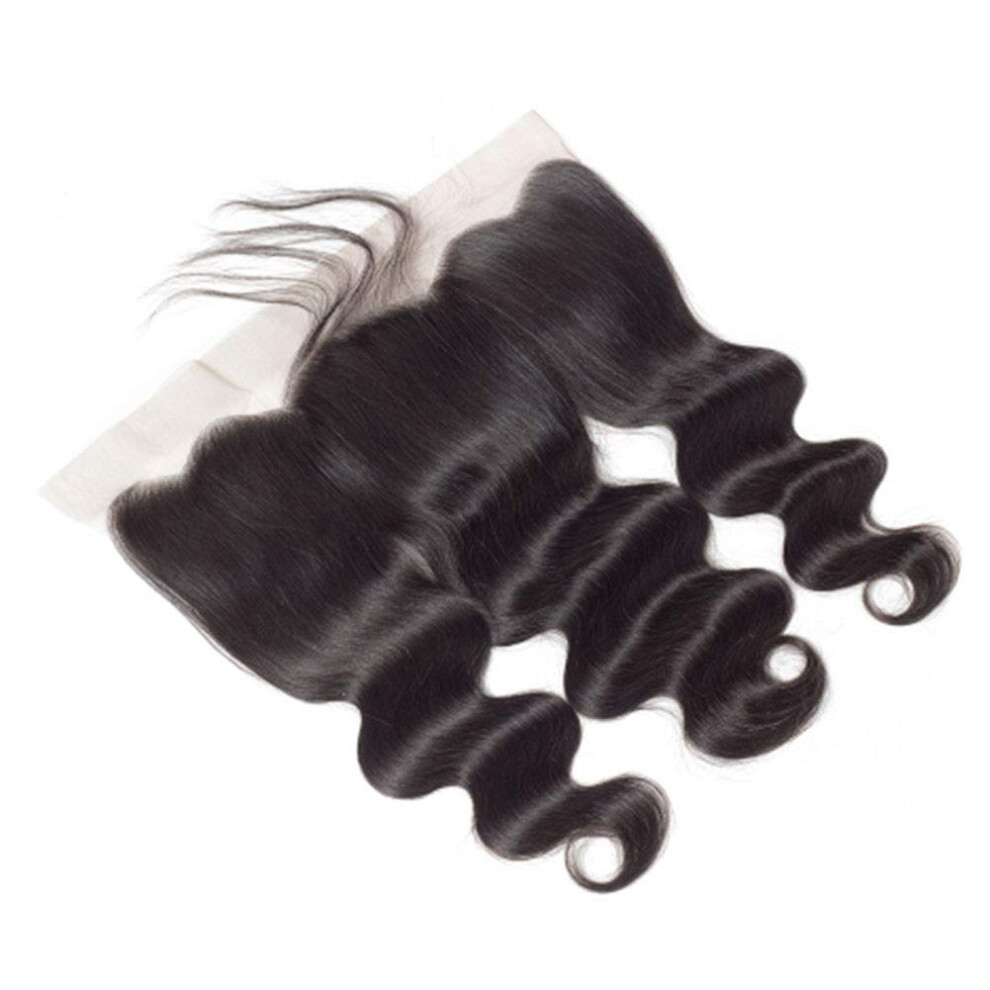 Unisex Brazilian Virgin Hair Lace Frontal 13X4 Body Wave Human Hair Closure Preplucked 18 Inch