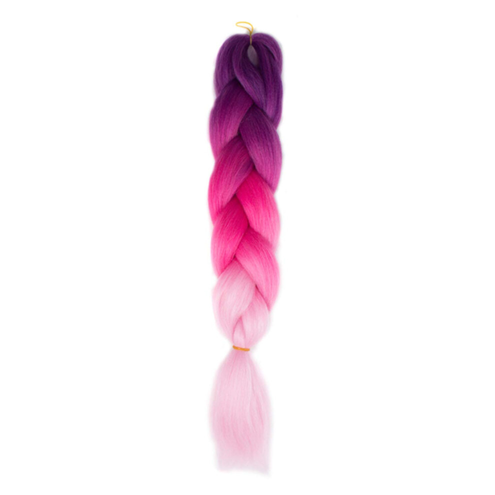 Unisex Ombre Rainbow Jumbo Braiding Hair 24 Inch Synthetic Extensions For Easy Crochet Styling 100G