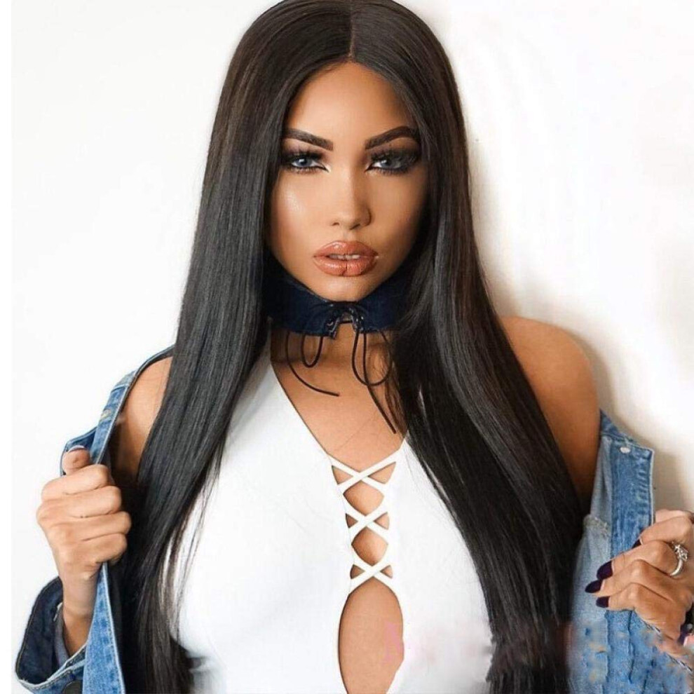 Lace Front Wig for Women Natural Hairline Heat Resistant Synthetic Full Lace Straight Hair