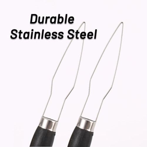 4 Pack Button Hook Tool with Stainless Steel Loop for One Hand Dressing Aid and Easy Fastening 2