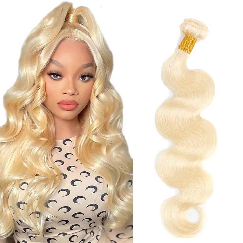 Unisex 26 Inch 613 Blonde Brazilian Body Wave Human Hair Bundle, Unprocessed Virgin Remy Extensions