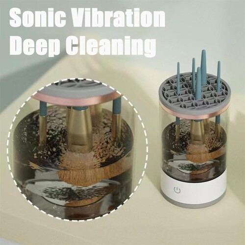 Automatic Makeup Brush Cleaner with Waterproof Design for Brush Sets, Plugin Pink Model 2