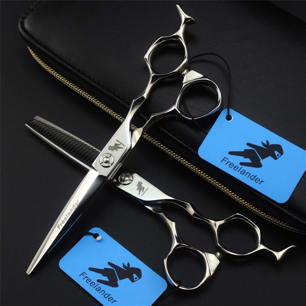 Professional Hairdressing Scissors Set 6.0 Inch Japanese Steel Barber Shears with Thinning Scissors