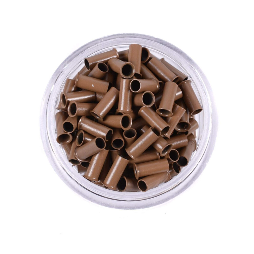 Unisex Dark I Tip Hair Extensions Copper Microlink Tubes Blonde Euro Locks 1000Pcs Secure Long Hold