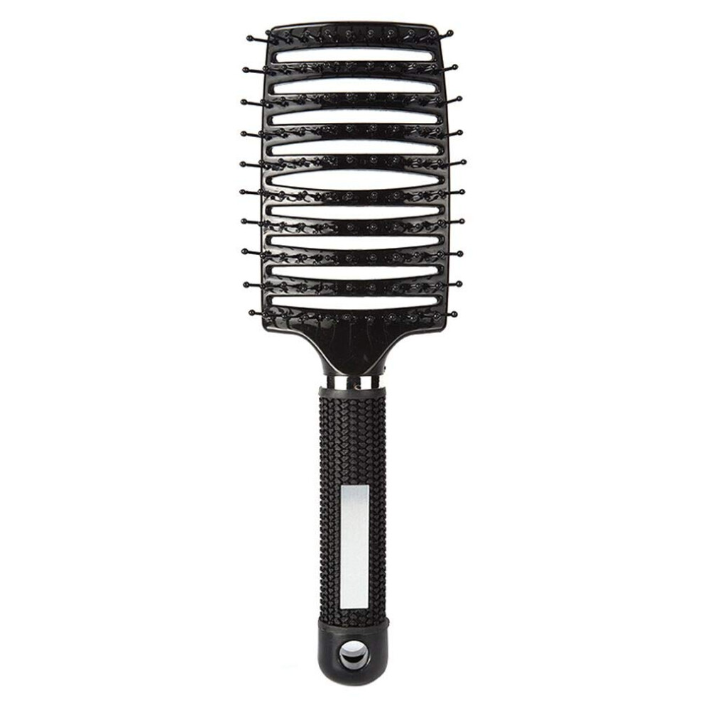 Black/White Detangling Hair Brush With Scalp Massager Comb For Wet And Dry Hair, Antifrizz For Curly And Straight Hair