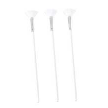 3pcs Long Handle Fan Makeup Brush Set for Smooth Face Mask Application DIY Skincare Tool