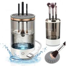 Electric Makeup Brush Cleaner Kit with Automatic Spin Washer and Silicone Mat for Women