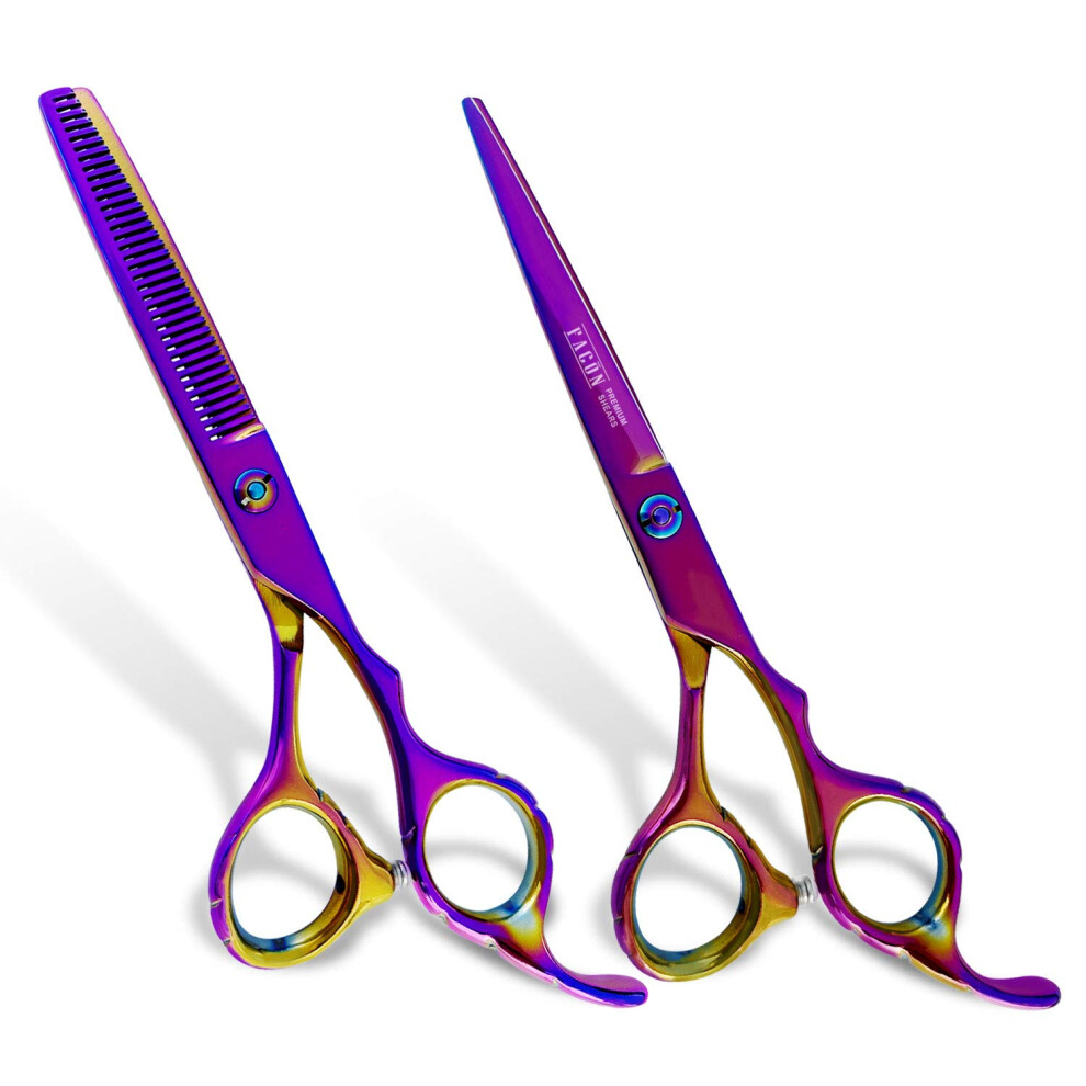 Hair Cutting Scissors Japanese Stainless Steel Razor Edge Ergonomic Salon Quality Multicolor 6.5'