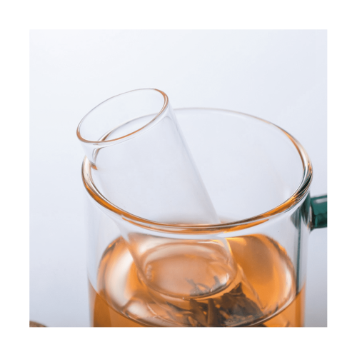4PCS Glass Strainers for Long Leaf Tea, Reusable Glass Diffuser with Cork Loose Tea Steeper Filter for Cup 1